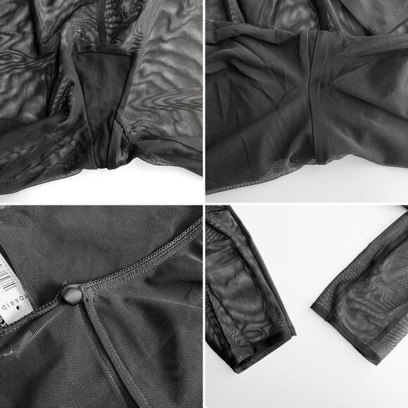 Torrid Mesh Catsuit - Long Sleeve Full Bodysuit One Piece Sheer Plus Lingerie 1X - Picture 10 of 14